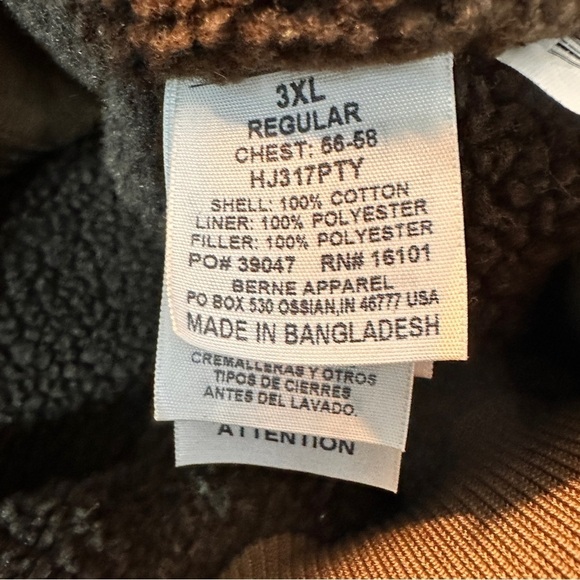 Berne outdoor chore Jacket coat Mens size 3XL Workwear Hooded Regular Fit Beige - Picture 9 of 12